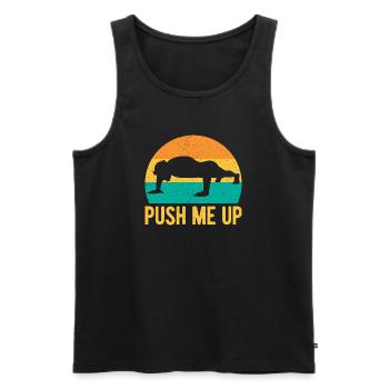 Fitness Fanatics Push Me Up Calisthenics Gym - Männer Premium Bio Tank Top - Schwarz - Vorne - Michal (187cm)