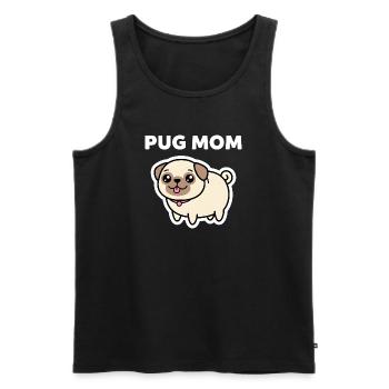 Süßes Mops-Mama-Hundeliebhaber-Design - Männer Premium Bio Tank Top - Schwarz - Vorne - AI Model Male 178 light (178cm)