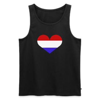Netherlands heart flag - Men's Premium Organic Tank Top - black - Front - Michal (187cm)