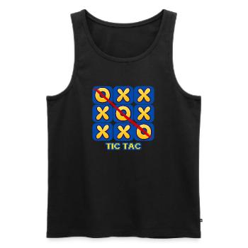 Retro-Tic-Tac-Toe-Spielabend-Grafik - Männer Premium Bio Tank Top - Schwarz - Vorne - AI Model Male 178 light (178cm)