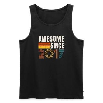 Großartig seit 2017 Retro Vintage Geburtstag - Männer Premium Bio Tank Top - Schwarz - Vorne - AI Model Male 178 light (178cm)