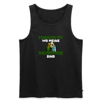 Home is where my budgies are - Men's Premium Organic Tank Top - black - Front - Michal (187cm)