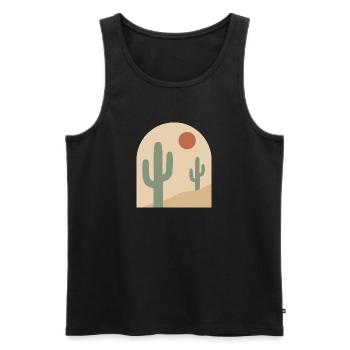 Desert Arch Serenity - Men's Premium Organic Tank Top - black - Front - AI Model Male 178 light (178cm)