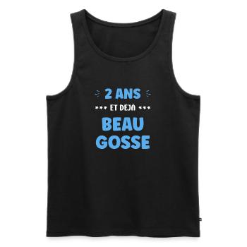 Two years already handsome - Men's Premium Organic Tank Top - black - Front - AI Model Male 178 light (178cm)