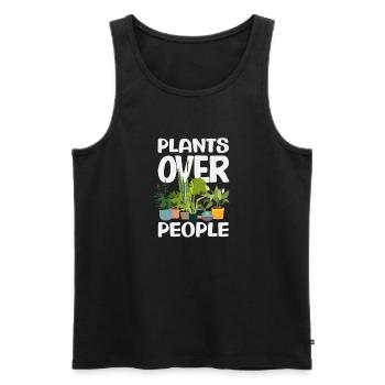 Amoureux des plantes avant les gens Plante succulente - Débardeur bio Premium Homme - noir - Devant - Michal (187cm)