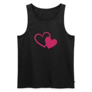 Valentine's Day Heart Red Gift Valentine's Day - Men's Premium Organic Tank Top - black - Front - AI Model Male 178 light (178cm)
