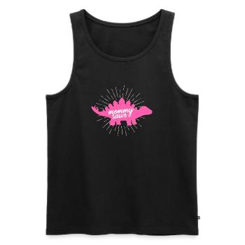 Mommysaur Rex, design drôle de slogan de dinosaure rose - Débardeur bio Premium Homme - noir - Devant - AI Model Male 178 light (178cm)
