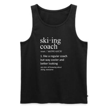 Skitrainer Definition Lustiger Sportslogan - Männer Premium Bio Tank Top - Schwarz - Vorne - AI Model Male 178 light (178cm)