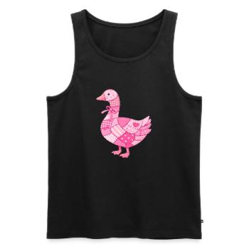 Patchwork Ente Rosa - Männer Premium Bio Tank Top - Schwarz - Vorne - AI Model Male 178 light (178cm)