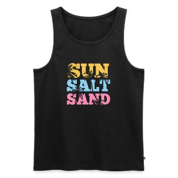 Été - Soleil, sel et sable - Débardeur bio Premium Homme - noir - Devant - AI Model Male 178 light (178cm)