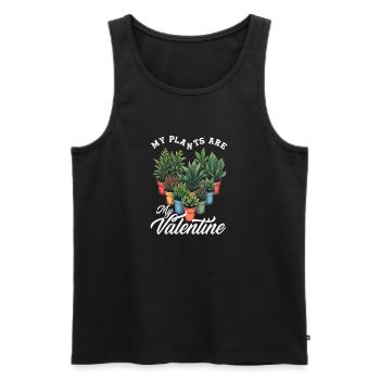 Plantes amoureuses des plantes Valentine succulent - Débardeur bio Premium Homme - noir - Devant - Michal (187cm)