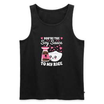 Rice and Soy Sauce Gift Asian Cuisine - Men's Premium Organic Tank Top - black - Front - AI Model Male 178 light (178cm)