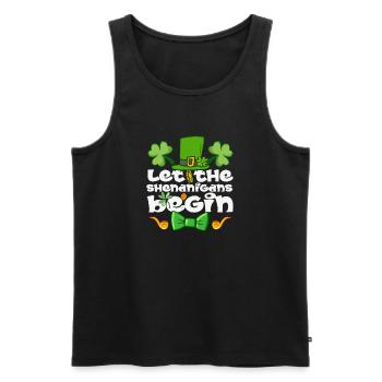 Let The Shenanigans Begin St Patrick’s Day - Men's Premium Organic Tank Top - black - Front - Michal (187cm)