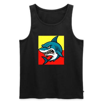Shark - Men's Premium Organic Tank Top - black - Front - Michal (187cm)