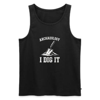 Archaeology I Dig It Trowel Design - Men's Premium Organic Tank Top - black - Front - Michal (187cm)