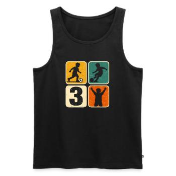 3 Football Birthday Boy 3 Years Ball - Men's Premium Organic Tank Top - black - Front - Michal (187cm)