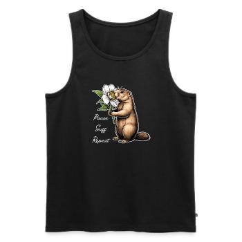 Marmot : Vas-y, renifle, continue - Débardeur bio Premium Homme - noir - Devant - Michal (187cm)