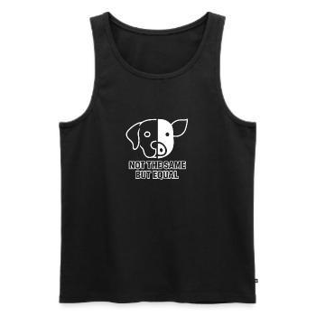 Hund Schwein - Männer Premium Bio Tank Top - Schwarz - Vorne - AI Model Male 178 light (178cm)
