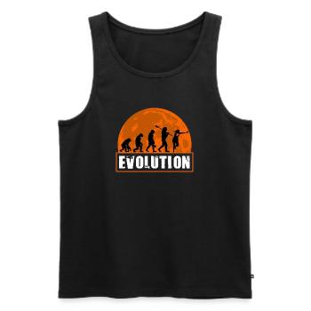 Evolution of Women's Rugby Player Silhouette - Men's Premium Organic Tank Top - black - Front - AI Model Male 178 light (178cm)
