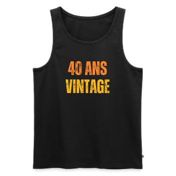Vintage 40th Birthday Retro - Débardeur bio Premium Homme - noir - Devant - Michal (187cm)
