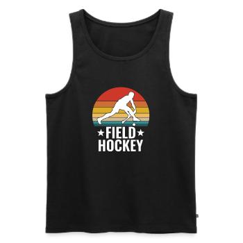 Hockey sur gazon Hommes Rétro Vintage - Débardeur bio Premium Homme - noir - Devant - Michal (187cm)