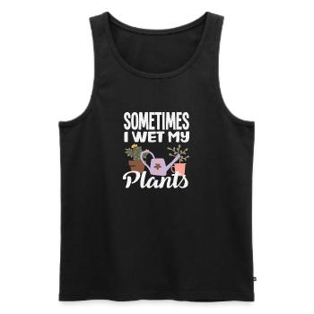 Plant Lovers Wet My Plants Flower Gardener - Men's Premium Organic Tank Top - black - Front - Michal (187cm)