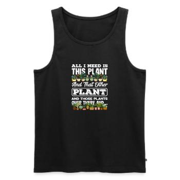L’amoureux des plantes a besoin de plus de plantes plus drôles - Débardeur bio Premium Homme - noir - Devant - Michal (187cm)