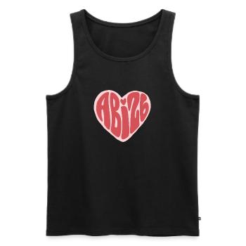 Typographie du cœur ABG en rose - Débardeur bio Premium Homme - noir - Devant - Michal (187cm)