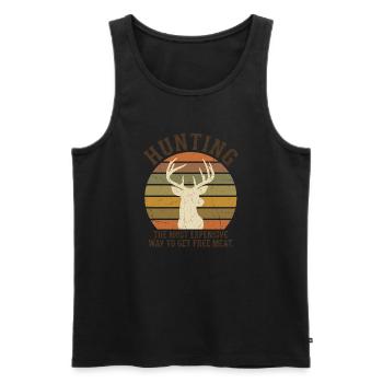 Jagd auf die teuerste Art kostenloses Fleisch Vintage Reh - Männer Premium Bio Tank Top - Schwarz - Vorne - AI Model Male 178 light (178cm)