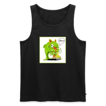 Cartoon Catfish in Cat Costume - Men's Premium Organic Tank Top - black - Front - AI Model Male 178 light (178cm)