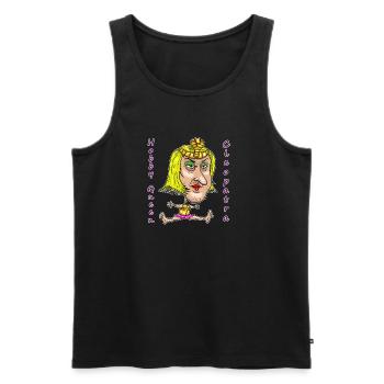 Hobby Queen Cleopatra – Funny Ironic Cartoon - Männer Premium Bio Tank Top - Schwarz - Vorne - AI Model Male 178 light (178cm)