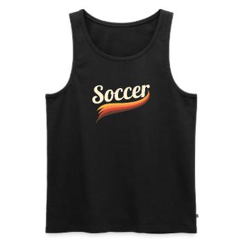 Retro Soccer Shirt – Iconic Football Look - Men's Premium Organic Tank Top - black - Front - Michal (187cm)