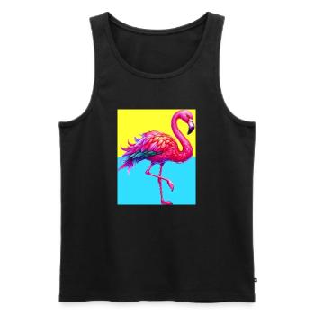 flamingo - Men's Premium Organic Tank Top - black - Front - Michal (187cm)
