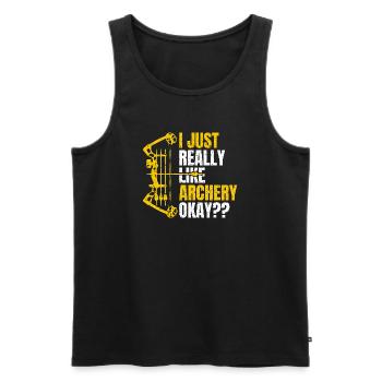 Archery - Men's Premium Organic Tank Top - black - Front - AI Model Male 178 light (178cm)