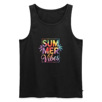 Summer Vibes - Men's Premium Organic Tank Top - black - Front - AI Model Male 178 light (178cm)
