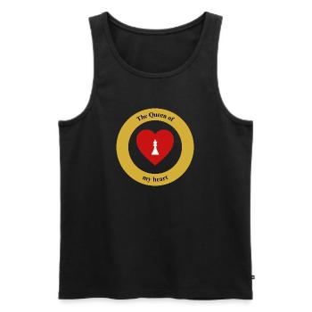Queen of My Heart: Das ultimative Endspiel ist Liebe - Männer Premium Bio Tank Top - Schwarz - Vorne - AI Model Male 178 light (178cm)