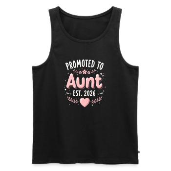 Aunt 2026 Aunt 2026 Promoted to Aunt 2026 - Men's Premium Organic Tank Top - black - Front - AI Model Male 178 light (178cm)