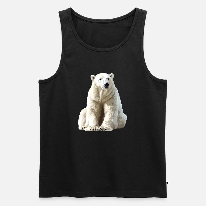 Polarbär im Eislicht - Männer Premium Bio Tank Top - Schwarz