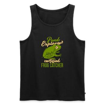 Frog Catcher Pond Explorer Certified Frog - Men's Premium Organic Tank Top - black - Front - AI Model Male 178 light (178cm)