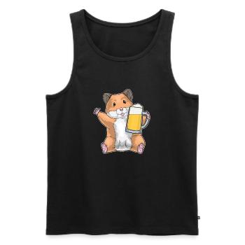 Hamster Bier - Männer Premium Bio Tank Top - Schwarz - Vorne - AI Model Male 178 light (178cm)