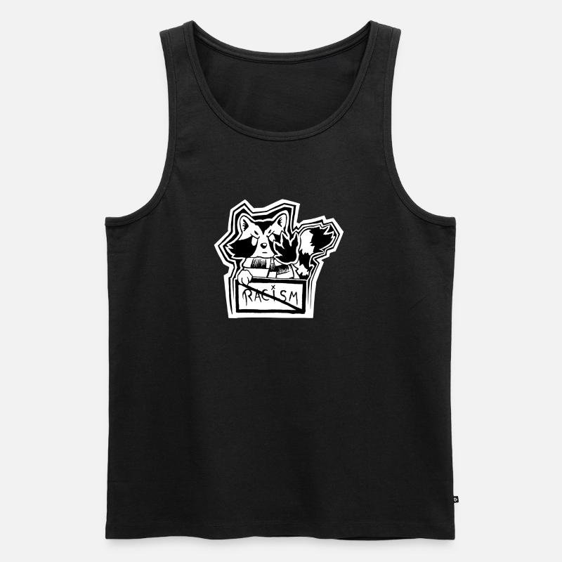 Trashpanda against Racism - Männer Premium Bio Tank Top - Schwarz