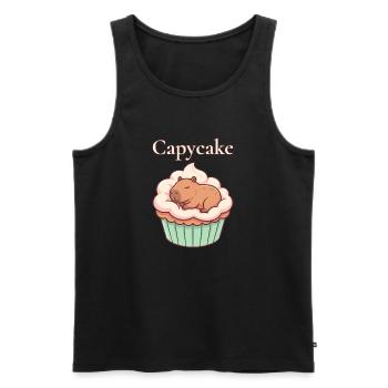 Motif mignon de cupcakes capybara capybara - Débardeur bio Premium Homme - noir - Devant - AI Model Male 178 light (178cm)