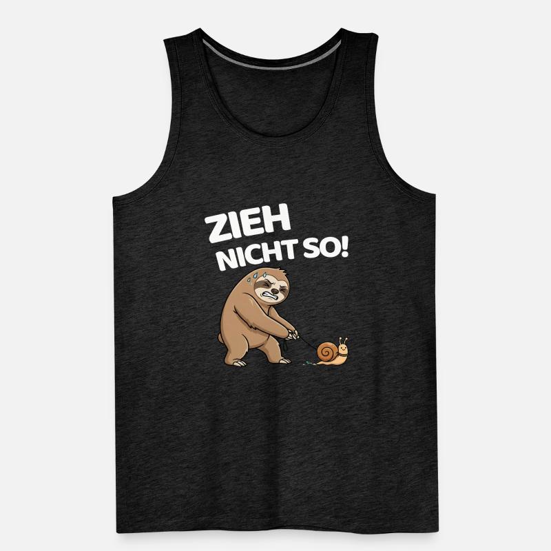 Don't pull so sloth with snail Men's Premium Organic Tank Top