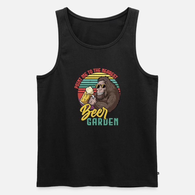 Sasquatch Biergarten Retro - Männer Premium Bio Tank Top - Schwarz