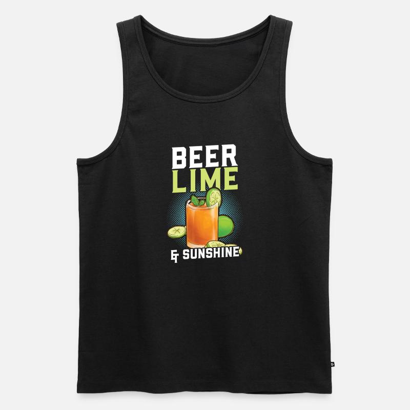 Bier Limette Sunshine - Männer Premium Bio Tank Top - Schwarz