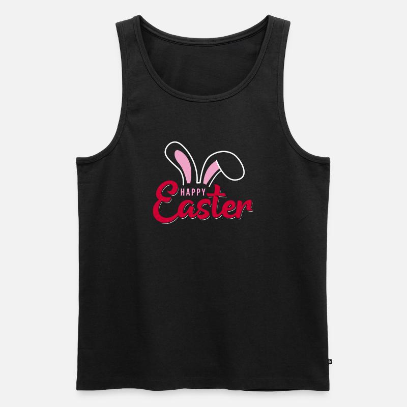 Happy Easter Bunny Scripture - Men's Premium Organic Tank Top - black