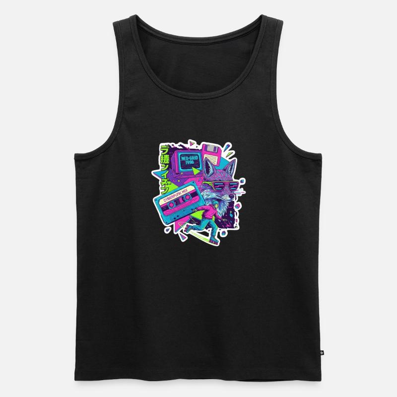 90s Cyber Punk - Männer Premium Bio Tank Top - Schwarz