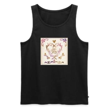 Design élégant d’ornements en forme de cœur vintage - Débardeur bio Premium Homme - noir - Devant - Michal (187cm)