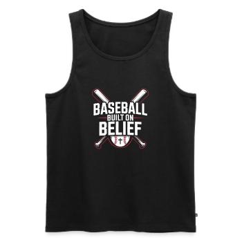 Christlicher Baseballspieler Bibelglaube Jesus Christus - Männer Premium Bio Tank Top - Schwarz - Vorne - AI Model Male 178 light (178cm)