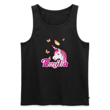 Emilia, maiden name, favorite name - Men's Premium Organic Tank Top - black - Front - Michal (187cm)
